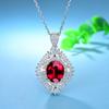 Pingente quadrado T com micro incrustações coloridas, simulação oval de tesouro, diamante amarelo, zircônia, colar de luxo com grupo de escada, incrustado em forma de ovo de pombo, diamante amarelo