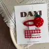 Año Nuevo Rojo Amor Lazo Fresa Infantil Pasador Diadema Par Pasador Pinza Lateral Goma