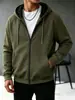 Sudadera con capucha con cremallera para hombre Otoño Invierno Cordón Múltiples bolsillos Casual Manga larga Chaqueta Diseño Original