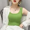 Camiseta sin mangas de algodón acanalado para mujer, adecuada como prenda exterior en primavera y verano, nuevo diseño ajustado que cubre los lados del busto, camiseta interior sin mangas para mujer
