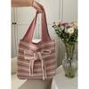 Bolso de punto retro japonés y coreano, nuevo, bolso de mano tejido de lana, bolso de hombro versátil para mujer, bolso de compras portátil