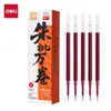 Recarga de Bolígrafo Clickable Doble Punta Deli SE272 0.5mm para Exámenes Estudiantiles, Punta ST de Secado Rápido, Recarga de Bolígrafo Rojo para Maestro