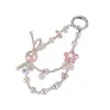 Nuevo colgante de manzana y mariposa con cuentas hecho a mano para teléfono, con un toque de alta gama, charm de cadena doble para bolso, cadena para colgar el teléfono, regalo