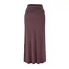 Estilo Puro Deseo Chica Picante Sexy Falda Midi Acanalada Corta Otoño Nueva Llegada Elástica Adelgazante Color Sólido Elegante Falda Larga