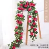 Colgante de pared de enredadera de rosas artificiales, flor de seda con 45 flores, enredadera decorativa de flor de cerezo, decoración artificial de flor en el techo, enredadera de planta artificial