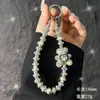 Acessório de Corrente de Chaveiro Urso Cravejado de Diamantes de Alta Qualidade, Pingente de Telefone Exquisito de Luxo Leve, Charme de Bolsa