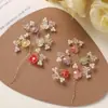 Flor de Seda Retorcida Pétalo Acrílico Flor de Cristal Perla Ramas DIY Estilo Chino Hanfu Flor para el Cabello Accesorios para el Cabello