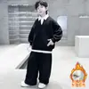 Ropa para Niños Trajes para Niños Otoño 2026 Nuevo Estilo de Otoño para Niños Mayores Ropa Forrada de Polar Primavera y Otoño Sudadera Moderna