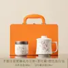 Taza de oficina de porcelana blanca con separación para filtro de té, taza de té de cerámica para oficina, caja de regalo de taza maestra