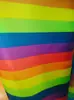 Tela Oxford a Rayas de Arcoíris para Niños, Tela Antideslizante, Grosor Regular, Tapete Exterior, No se Desvanece, Sin Olor