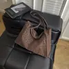 Bolsa Grande Estampa de Leopardo Retrô Outono/Inverno 2025 Senmeng Roupas de Trabalho Versátil Bolsa de Ombro Casual Bolsa Tote de Braço