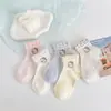 Calcetines para Niñas Primavera y Verano Estilo Nuevo Encaje Gato Kt Estilo Coreano para Niños Calcetines de Malla Lindos Estudiante Versátiles Calcetines de Algodón