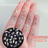 Accesorios para Uñas Pedrería de Fondo Plano Tamaño Mini Pequeño Pedrería Blanca Cristalina Resistente al Agua Lavable Rejilla Hot-fix con Forma Adornos de Pedrería Plateada para Uñas
