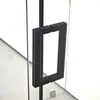 Ducha Minimalista en Forma de L, Puerta Corredera de Cristal para Baño Doméstico, Mampara de Cristal Templado Antiexplosión, Venta al por Mayor para Proyectos Hoteleros