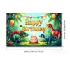 Serie de telones de fondo de cumpleaños temáticos de dinosaurios más vendidos de Temu transfronterizos, con diseños de dinosaurios de dibujos animados impresos en alta definición para decoraciones de fiesta