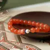 Tienda de Fábrica Pulsera de Ágata Roja Natural Ágata Perla Rojo Cereza Pulsera de Círculo Único Joyería Se Puede Enviar en Nombre de Otros