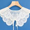 Vestido de mujer con cuello falso bordado en organza blanca, nuevo, de venta caliente transfronteriza, chal, entrega de una sola pieza