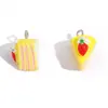 Accesorios para Joyería DIY Pastel de Capas de Fresa Crema Imitación Colgante de Resina Collar Pulsera Encanto Venta Caliente Transfronteriza