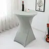 Capa de Mesa Alta Cor Sólida Transfronteiriça Toalha de Mesa para Banquete de Bar Capa de Mesa Redonda para Coquetel Toalha de Mesa Branca Elástica Resistente ao Desgaste