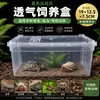 Caja de Cría Transpirable Totalitaria de Tiburón 19*12.5*7.5CM Acuario Pequeño de Escritorio Semitransparente con Luz