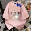 Camiseta de Manga Corta Tie-Dye Vintage 100% Algodón Verano Holgada Adelgazante Estilo Unisex Cuello Redondo Tops para Pareja para Hombres y Mujeres