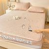 Clase a soja algodón crudo antibacteriano impermeable cama individual sombrero colcha de algodón acolchado protector de colchón funda protectora funda de almohada juego de tres piezas