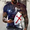 Moda de Verano Templario Camiseta de Hombre Impresa en 3D Street Harajuku