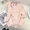 Blazer Curto Rosa Fino de Verão Estilo Chanel para Mulheres, Novo Modelo 2026, Elegante e com Toque de Luxo, Terno Petite