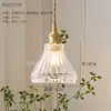 Lámpara colgante de cristal de color estilo nórdico japonés, iluminación artística creativa y única para bar, pasillo, dormitorio, mesita de noche, lámpara de estilo vintage