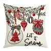 Cojín Navideño Minimalista Estilo Ins Elementos Navideños Clásicos Estampado Pintado a Mano Cojín Decoración Festiva Cojín para Sofá