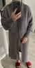 Cárdigan Suéter Largo hasta la Rodilla de Invierno y Otoño Estilo Perezoso Imitación Visón Chaqueta Tejida Suelta Mediana Bata Abrigo Exterior