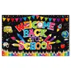 Tela Decorativa de Fondo Transfronteriza para Nueva Temporada de Regreso a Clases, Suministros de Decoración de Fondo para Fiesta Temática de Regreso a Clases, Pancarta de Temporada de Regreso a Clases