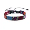 Pulsera Dopamina Multicolor Estilo Étnico Original Pulsera de Tela Tejida a Mano Pulsera de Algodón y Lino Accesorios para Ropa