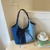 Bolso de Mujer Patchwork Bicolor 2026 Nueva Moda de Verano Bolso de Hombro de Mezclilla Bolso Tote de Gran Capacidad para el Trabajo
