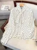 Camisa Retro de Puntos con Cinta y Cuello de Lazo, Mangas Abullonadas, Cubre Vientre, Blusa Versátil de Gasa, Tallas Grandes, Transfronterizo 2026