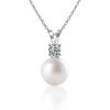 Collar de Perlas de Plata de Ley 925 Joyería Perla de Alta Gama Nuevo Estilo Chino Colgante de Moissanita Lujo Ligero Accesorios DIY Venta al por Mayor