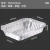 Caja de Papel de Aluminio Horno Barbacoa Huevo Horneado Rectangular Hogar Comercial Caja para Llevar con Tapa Lonchera de Papel de Aluminio