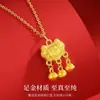 Pingente Autêntico Shuibei Ouro Puro 999, Popular no Tiktok, Colar de Ouro 24K 3D Vendido por Grama