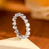 Estilo de moda S925 Plateado con Oro de 18K Anillo Redondo de Moissanita de 2.5mm Venta Cruzada Mejor Vendido para Mujeres Anillo de Boda
