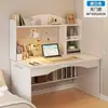 Escritorio de Computadora, Escritorio de Escritorio para el Hogar, Estantería, Integrado para Dormitorio, Escritorio Sencillo para Estudiantes, Escritorio Pequeño para Apartamento