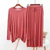 Conjunto de Dos Piezas de Ropa para el Hogar de Modal para Mujer Primavera Delgado Talla Grande Atuendo para Chica Gordita Conjunto Casual Holgado de Pantalones de Manga Larga