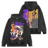 Cross-border retro americano Kobe KOBE dupla face impresso manga curta t-shirt lavado manga longa solto capuz camisola atacado