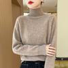 Malha Cruzada Outono e Inverno Novo Feminino Gola Alta Cor Lisa Casual Roupa de Trabalho Moda Simples Pulôver Manga Longa Elegante Roupa Básica
