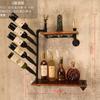Estilo Americano Vintage Rack de Armazenamento de Madeira Maciça Sala de Estar Bar Decoração de Parede Porta-Vinho Ferro Industrial Tubo de Ar Suspensão na Parede