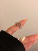 Anillo elegante personalizado con letra microincrustada de circonita estilo Chanel Anillo de celebridad de Internet ins de lujo ligero de alta gama anillo abierto