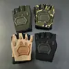 1 par de Luvas de Fitness Protetoras para Uso Externo Meio Dedo Masculinas e Femininas Esportes ao Ar Livre Ciclismo Treinamento Antiderrapante Resistente ao Desgaste Tático Especial para Fãs Militares