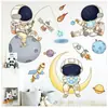 Nuevos Astronautas Espaciales Habitación Infantil Guardería Estrella Cósmica Dibujos Animados Lindo Fondo Pegatinas de Pared Color AL T38