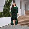23023 Macacão Oficial Feminino Plus Size Amazon Manga Três Quartos Cauda de Sereia Barra Alta e Baixa Extra Longo Veludo