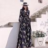 Sexy decote em V outono e inverno manga longa irmã real mãe quente pura quer cintura justa floral jovem mulher batalha robe vestido data divisão