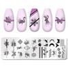 Placa de Estamparia em Aço Inoxidável para Nail Art Série Flor Geométrica Azul Película Template de Transferência para Pintura Colorida